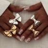 Bow Ring European and American Cross-border Jewelry Design Smooth Surface Sweet Ins Wind Open Joint Ring Female