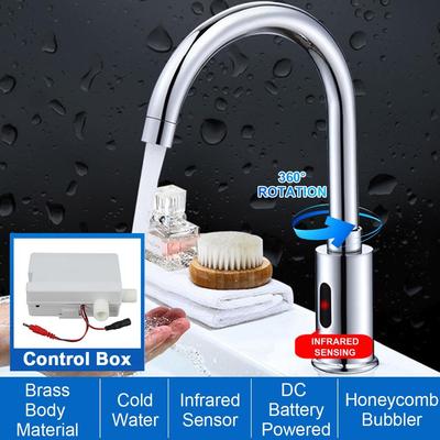 Induction Water Tap Automatic Infrared Sensor Faucet Sink Faucets Single Cold Water Deck Mounted