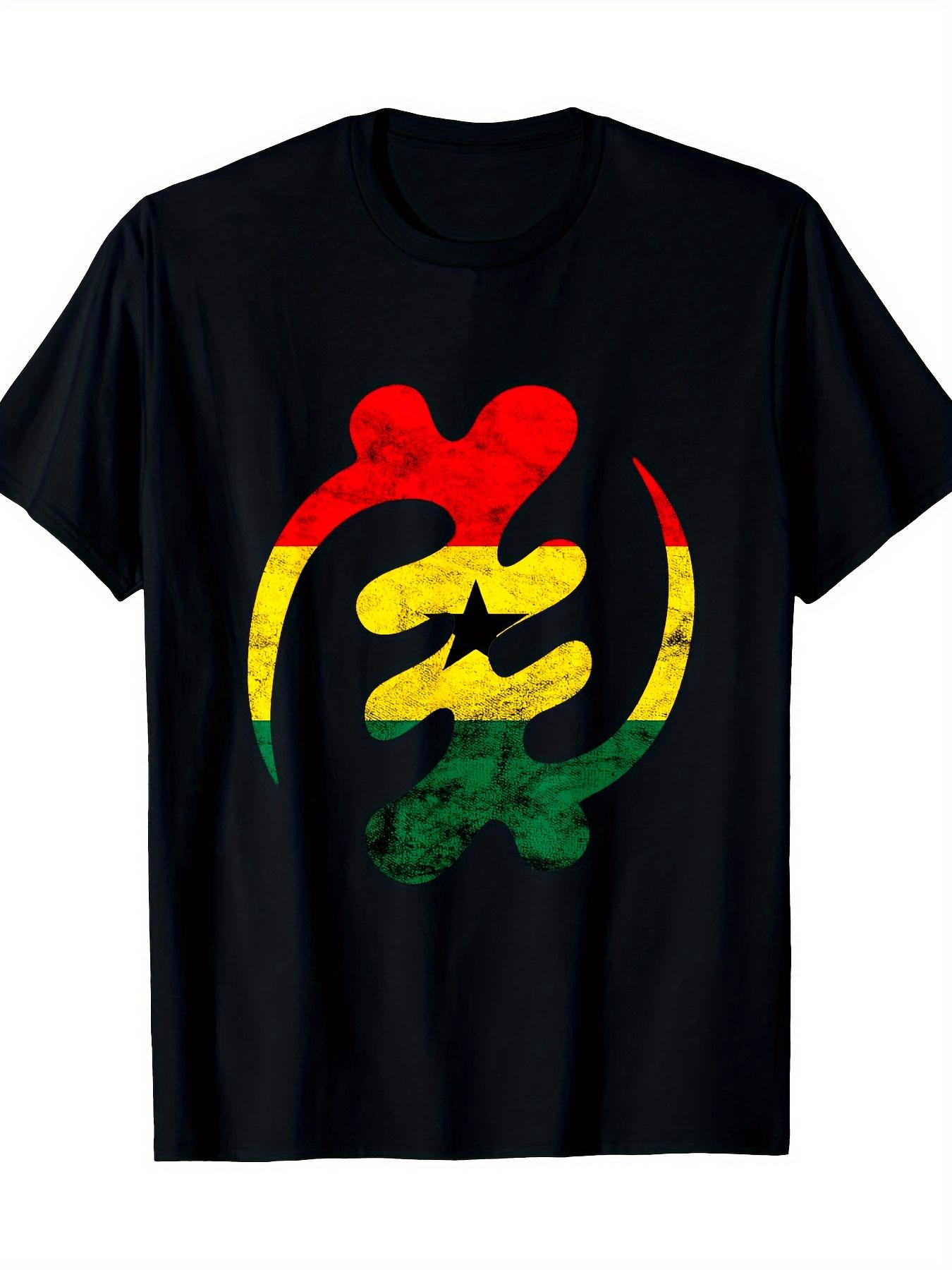 

Gye Nyame Adankara African Symbol Ghana Flag T-Shirt XL
