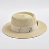 Fashionable Metal XRB Letter Straw Hats for Women Summer Elegant Holidays Boater Hat Outdoor Beach Sun Hat
