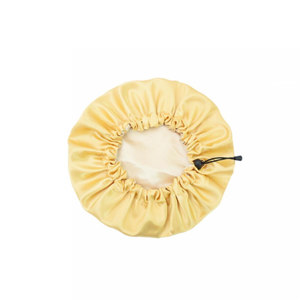 Waterproof Bath Hat Women Shower Cap Elastic Reusable Bath Hat Bathroom Double Layers Hair Cover Women Bathroom Accessories