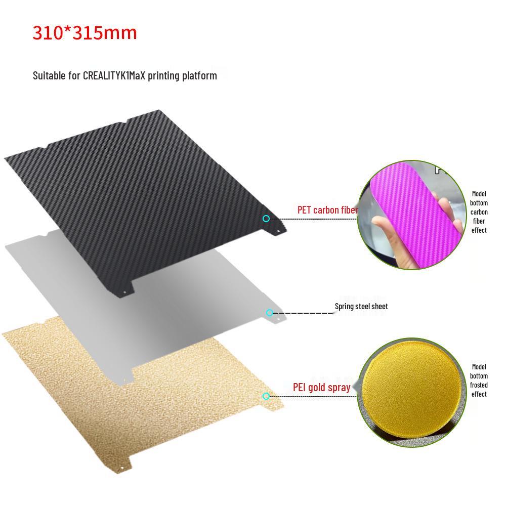 PEI Coated Print Bed Film for Creality K1 MAX/Ender3 S1 3D Printers
