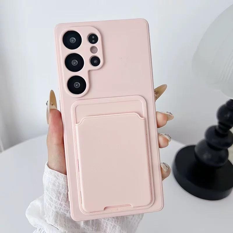 Card Bag Wallet Case for Samsung Galaxy S26 Ultra S24 23 22 S25 Ultra Plus S24FE NOTE10 Ultra Thin Shockproof Soft Cover