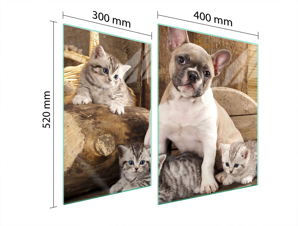 GLAS-KOCHFELDSCHUTZPLATTE 70x52 HUND