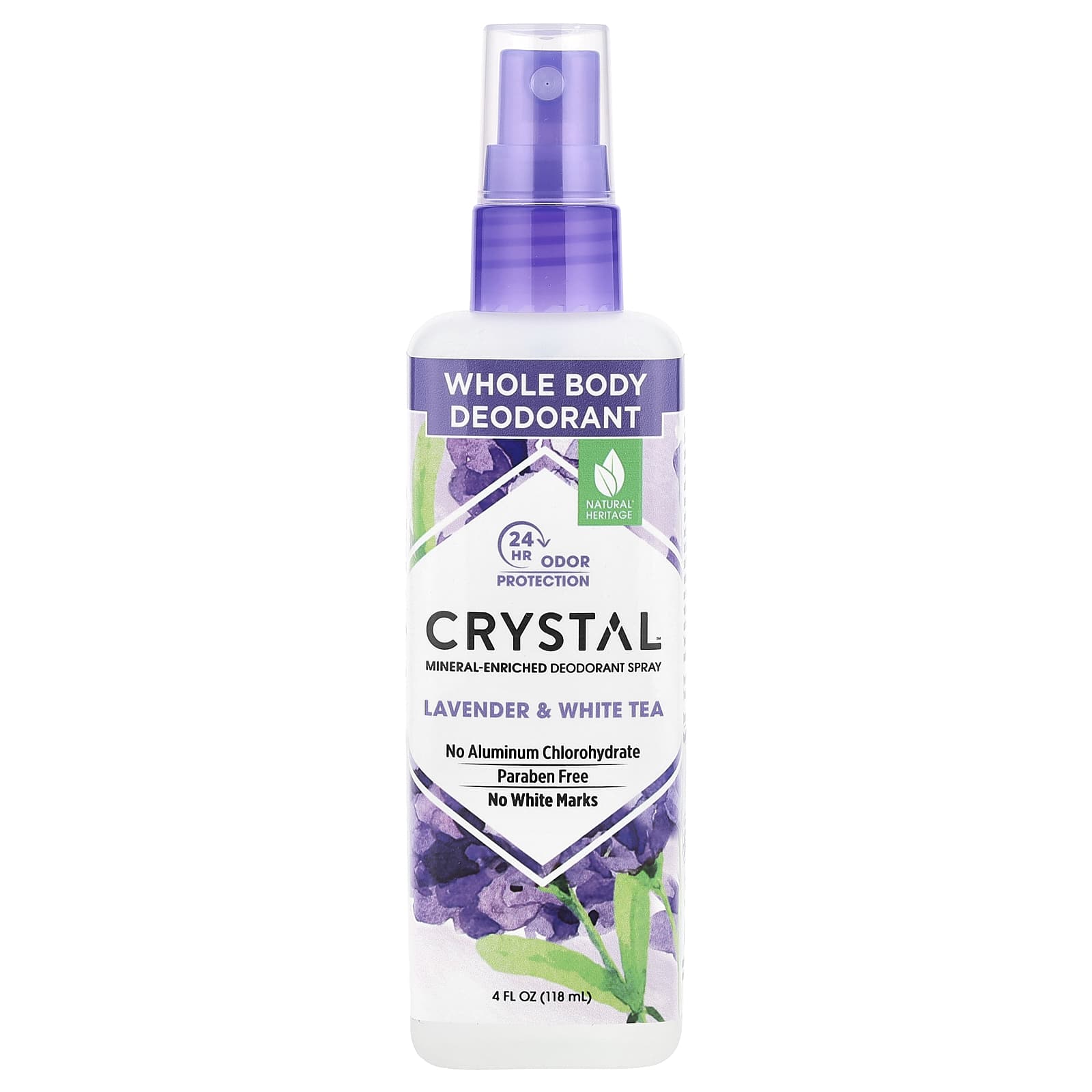 

Mineral Deodorant Spray, Lavender & White Tea, 4 Fl Oz (118 Ml)