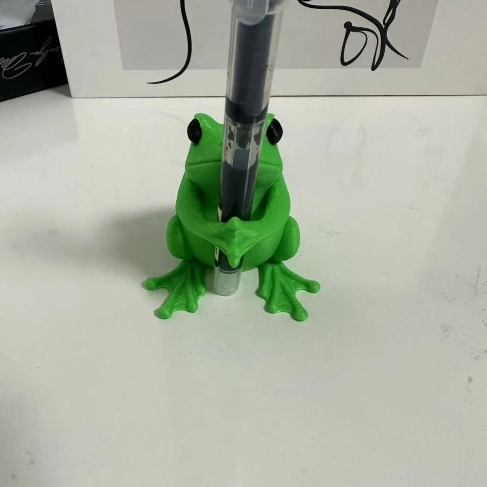 Plastic Novelty Frog Pen Stand Unique Frog Stationery Holder Stationery Display