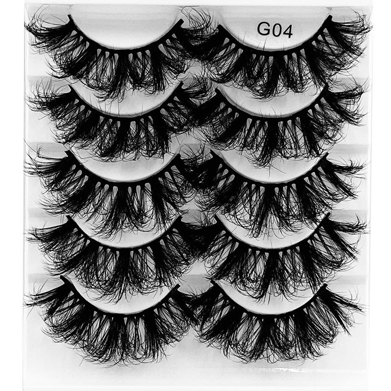 5 Pairs Of Chemical Fiber False Eyelashes, Natural Thick Eyelashes 8D Stereo False Eyelashes