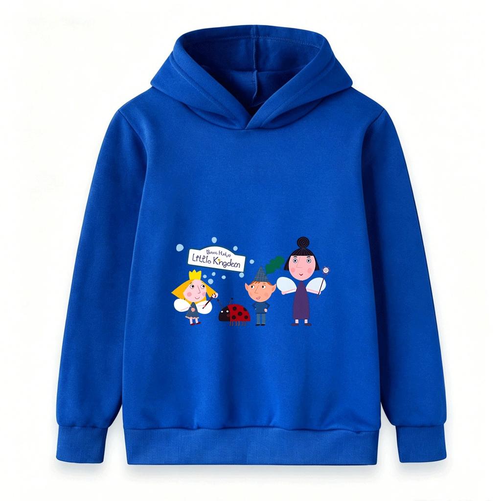 Kids Boys Girls Cartoon Fairy Dwarfs Print Hooded Sweatshirt Casual Pullover Hoodie for Children Daily Wear