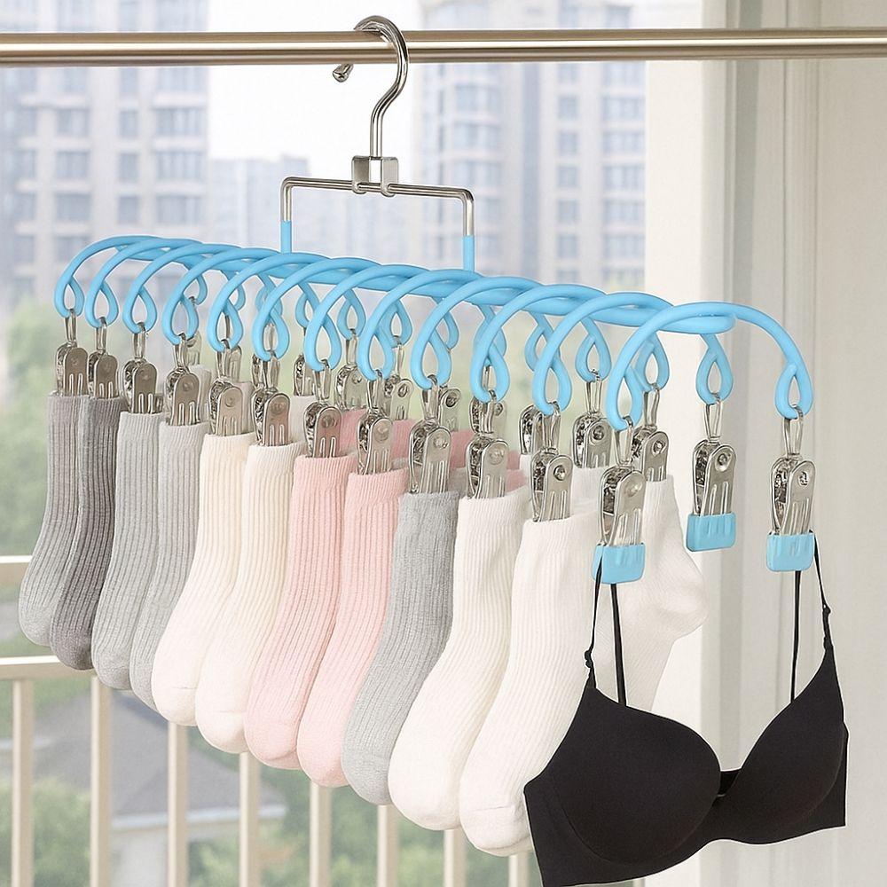 Rustproof Clothes Drying Hanger Stainless Steel Underwear Socks Holder  Laundry Room