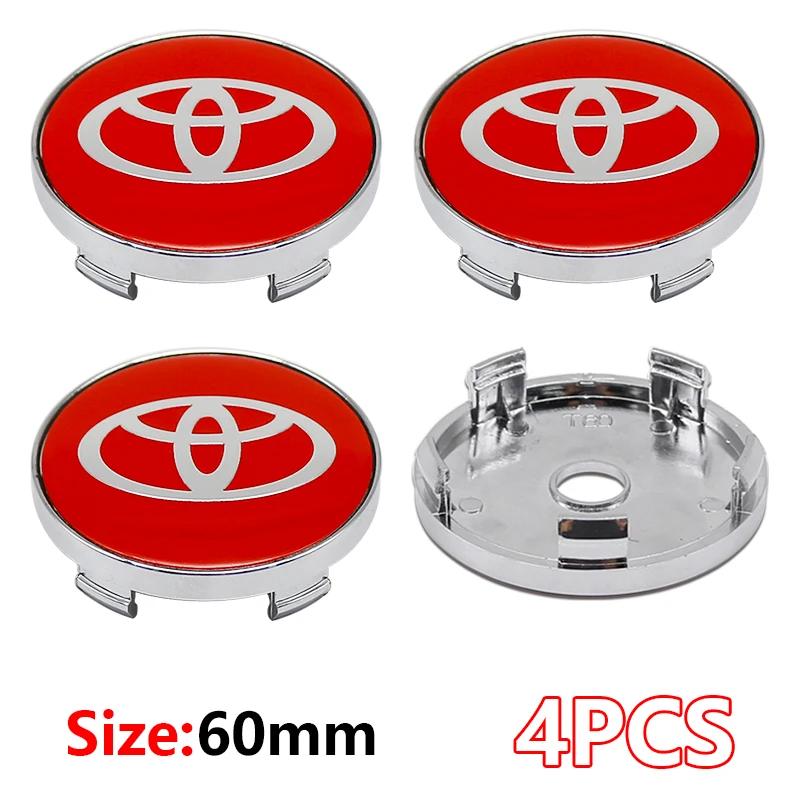 4 Stück 60mm Für Autoemblem Radnaben-Mittelkappe Abzeichen Abdeckungen Aufkleber Decals Styling Für Toyota Corolla RAV4 LEVIN Yaris C-HR Camry