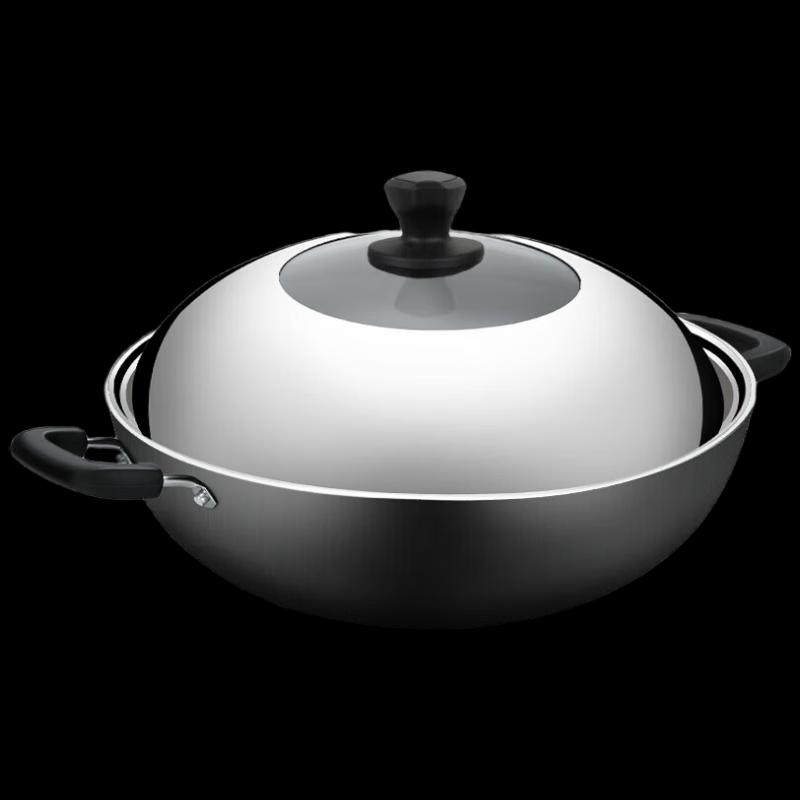 COOKER KING 40cm Cast Iron Double-Handle Wok
