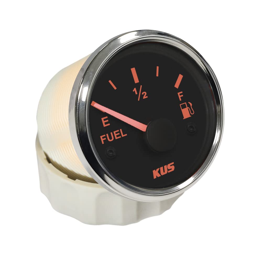 KUS Guaranteed Universal Fuel Level Meter Fuel Gauge Meter Fuel Gauge Indicator 0-190ohm 52MM(2inches) Backlit /24V