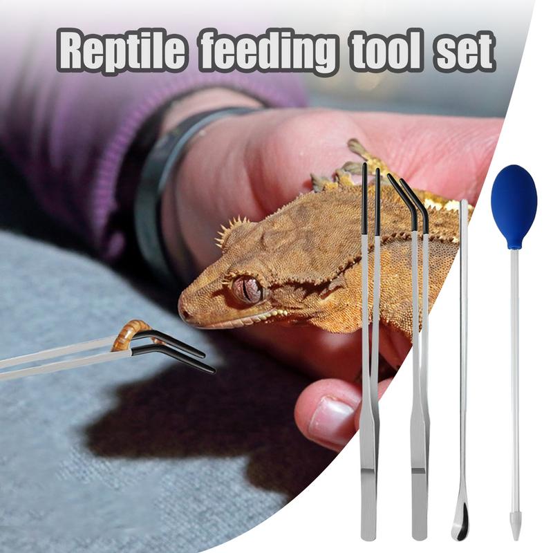 Reptile feeding tool set Efficient feeding rubber head tweezers feeding spoon Reptile Accessories Reptile feeding tool set