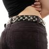 1Pcs Casual Punk Star Rivet Belt Y2K Fashion Black PU Metal Pentagram Rivet Belts Gothic Jeans Skirts Versatile Women Girls Waist Belts