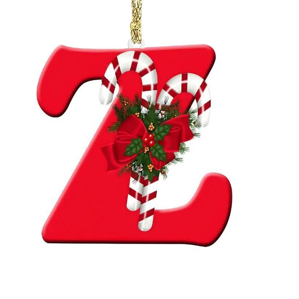 1pc Christmas Pendant Acrylic 26 Letter Pendant Hanging Christmas Tree Ornament Accessories Xmas New Year Decor Ornaments