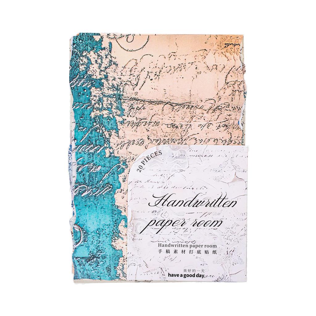 20 Sheets Vintage Handwriting Paper Planner Decorative Diary Scrapbooking Background Material Paper