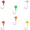 Multiple Colors High Carbon Steel Barbed Double Eye Lead Head Hooks, 1g-14g, 5pcs Lure Accessories.