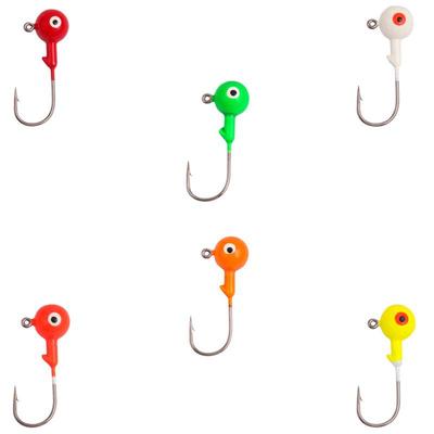 Ami con Testa Piombata, Acciaio ad Alto Tenore di Carbonio, Multiple Colori, Barbati, Doppio Occhiello, 1g-14g, 5pz Accessori per Esca.