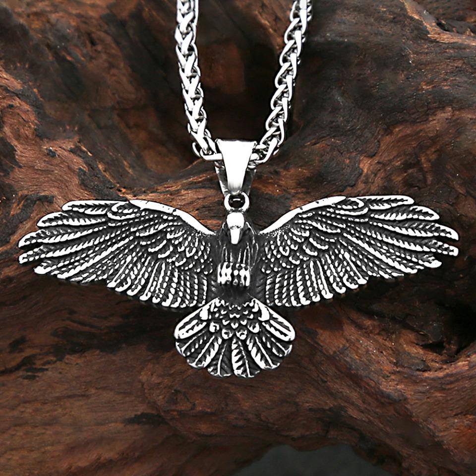 New  316L Stainless Steel Eagle Pendant Necklaces For Men Women Hip Hop Biker Vikings Animal Necklace Party Jewelry Gifts