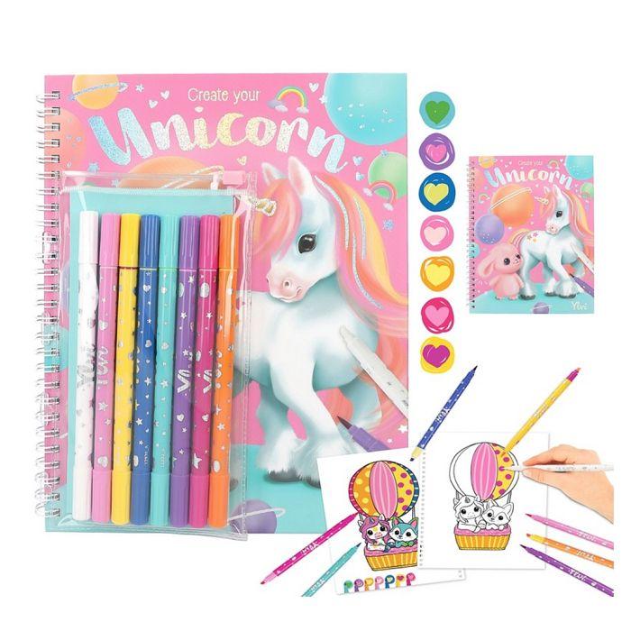 Livre de coloriage - Depesche - Ylvi - 30 doubles pages - 7 feutres - Crayon magique