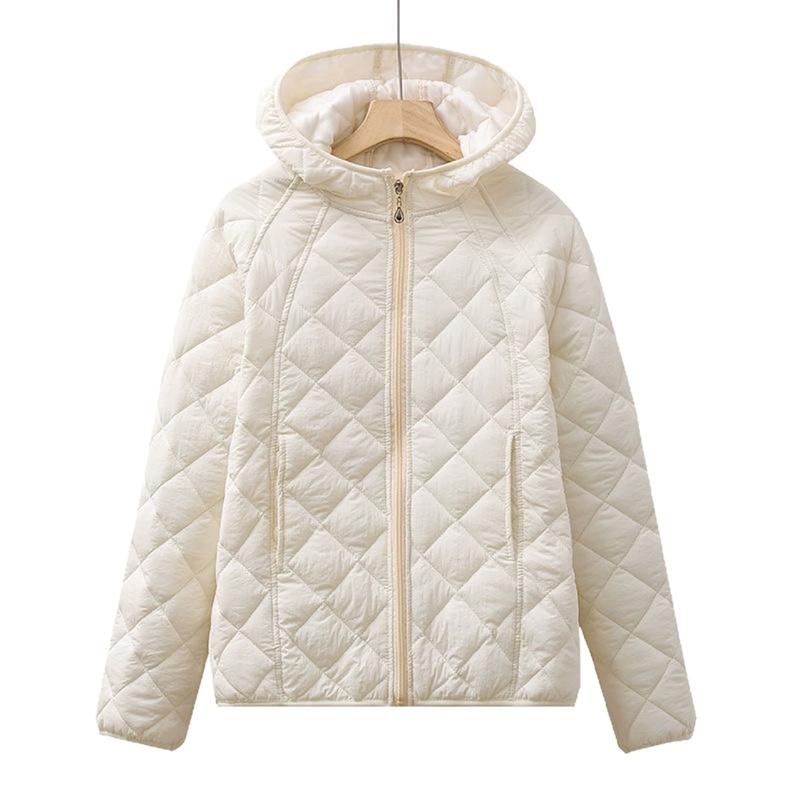 Light Thin Cotton-padded Clothes Women's Short Coat Spring Autumn Loose Hooded Warm Jacket Lady Casual Tops Quilted Outerwear