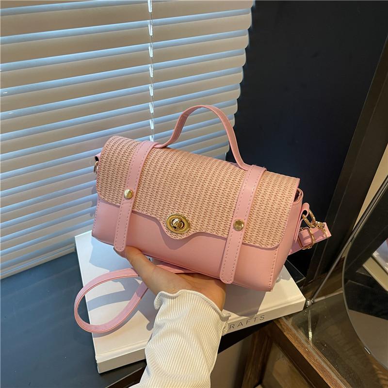 

Модный трендовый дизайн женская сумочка весна новая однотонная сумка через плечо мессенджер розовый