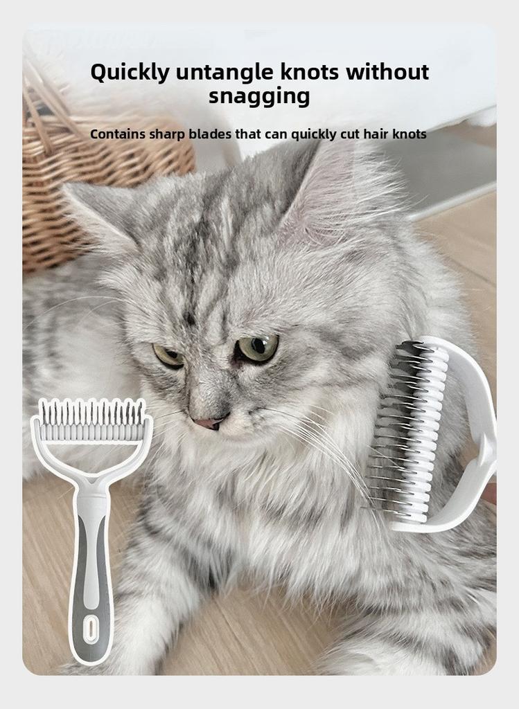Pet Dematting Comb Stainless Steel Double Sided Undercoat Rake Dog Cat Grooming Brush Shedding Tool