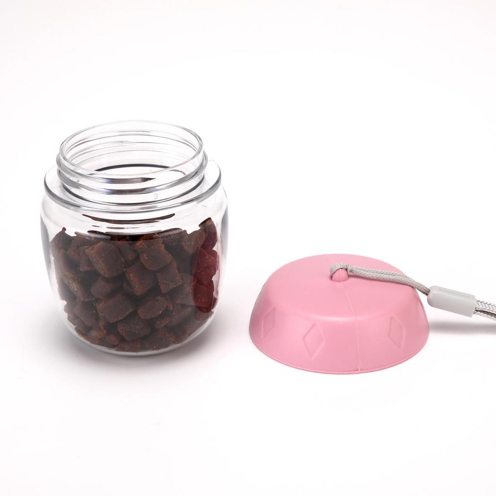 Portable Dual Pet Water & Food Cup for Dogs & Cats - Ideal for Outdoor Walks and Travel.