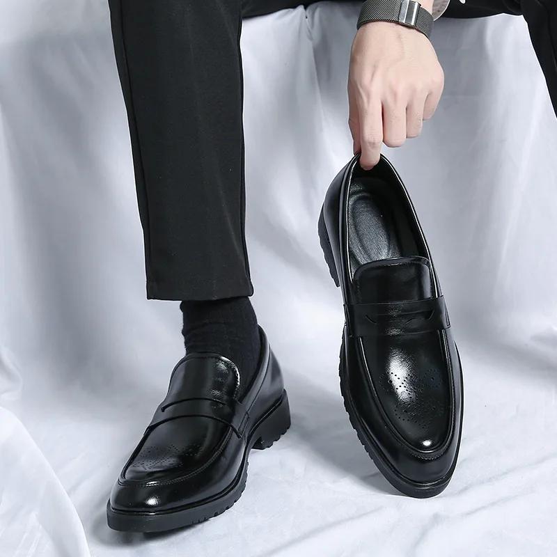 Mode Klassische Italien Spitze Zehen Leder Schuhe Herren Luxus Oxfords Business Formal 2025 Herrenschuhe Boos Kleid Herren Schwarz Hochzeitsschuhe