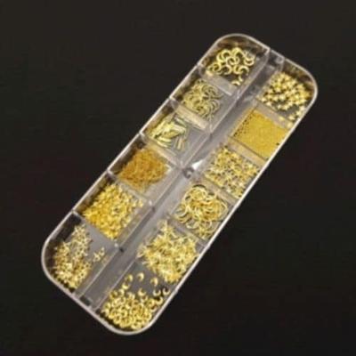 Gold Nail Art Parts Topper Decoration Set Cell 1 Set Gold X (2 Pieces)