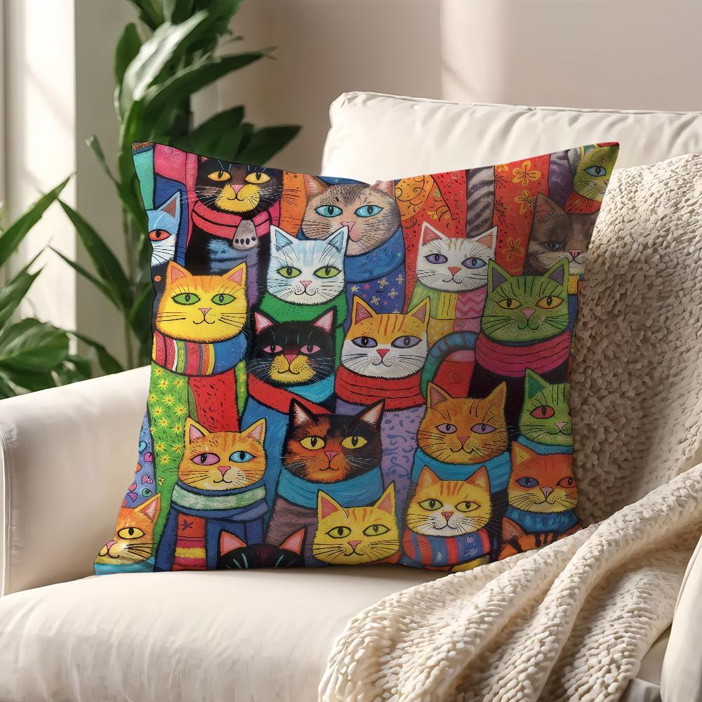 Art Golden Color Cat cushion cover Decoration Room Shop Car Best Home Office Coffee Pillow Sofa Printing Nordic Simplicity Hit