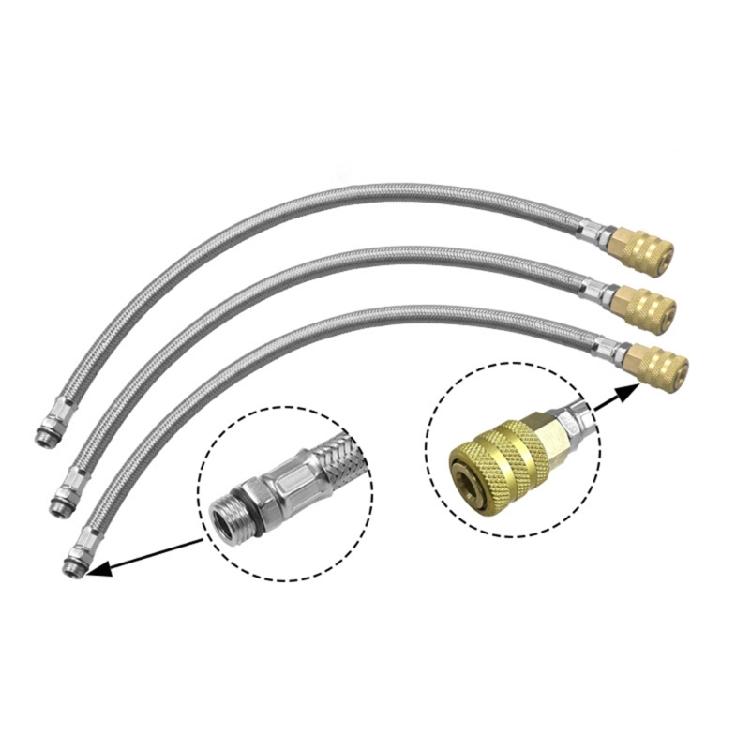 Automotive Auto Locking Brass Air Chuck With Detachable 45.8cm Metal Tube 12.5mm Threaded Nozzle For Tire Inflation Systems