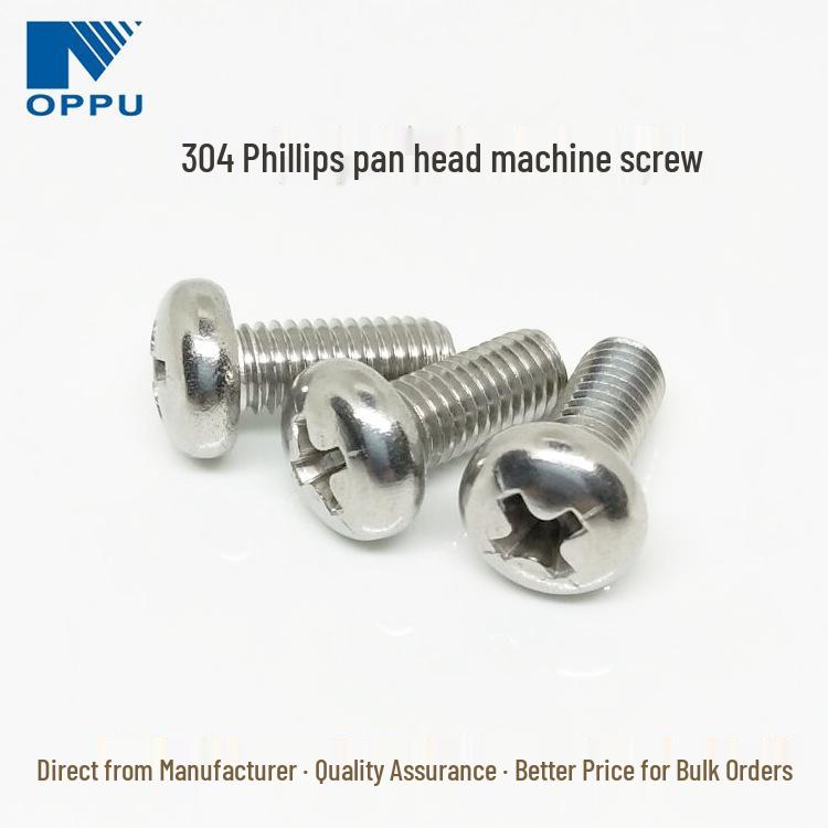 In-Stock 304 Stainless Steel Phillips Pan Head Machine Screw GB818