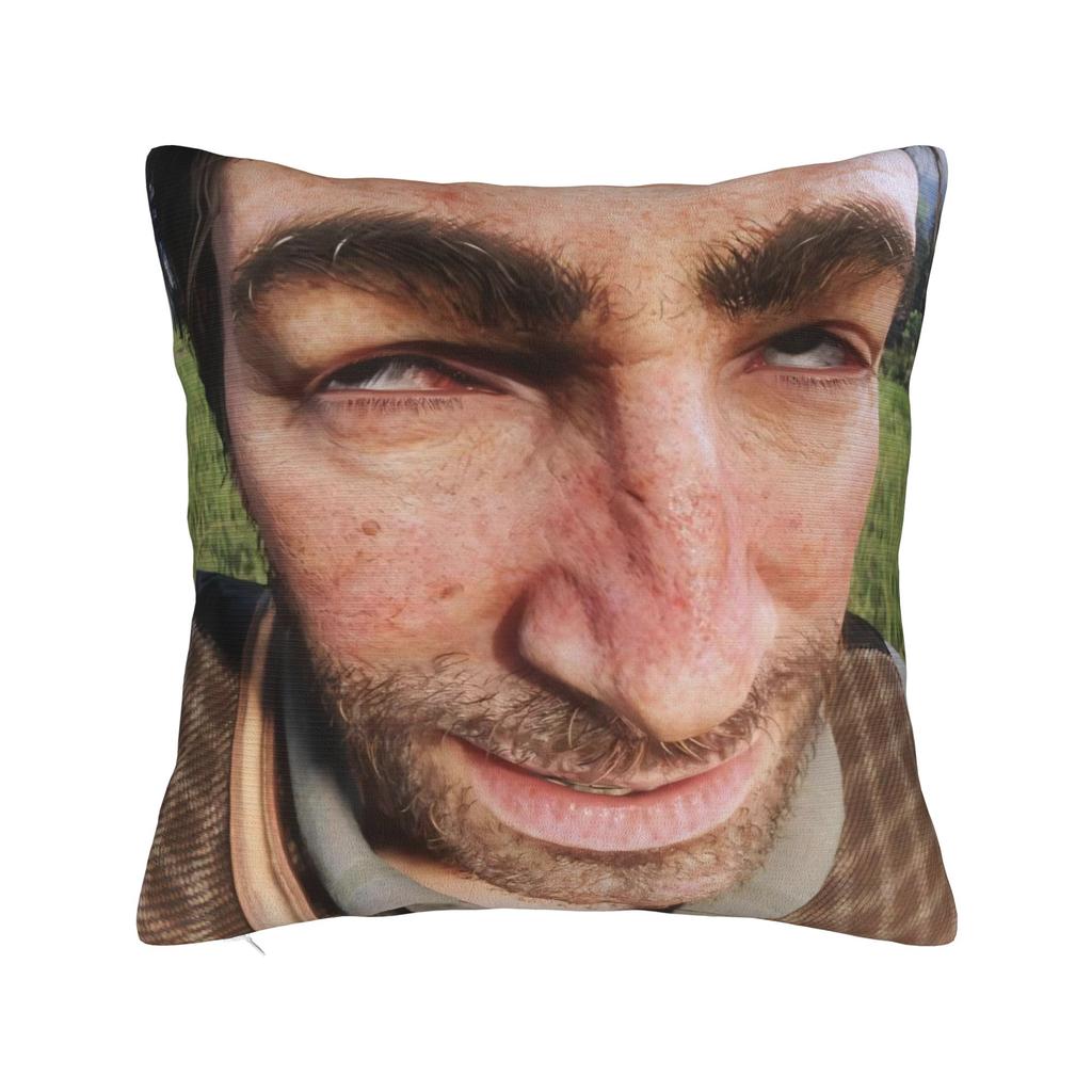 Gaming RDR2 Arthur Morgan Square Pillow Cases US West Cowboy Cushion Covers Awesome Zipper Decorative Pillowcover for Home 18"