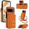 Rhombus Grid RFID Blocking Multi Credit Card Wallet Ring Holder Crossbody Lanyard Phone Case For Google Pixel 9 10 Pro XL 9a