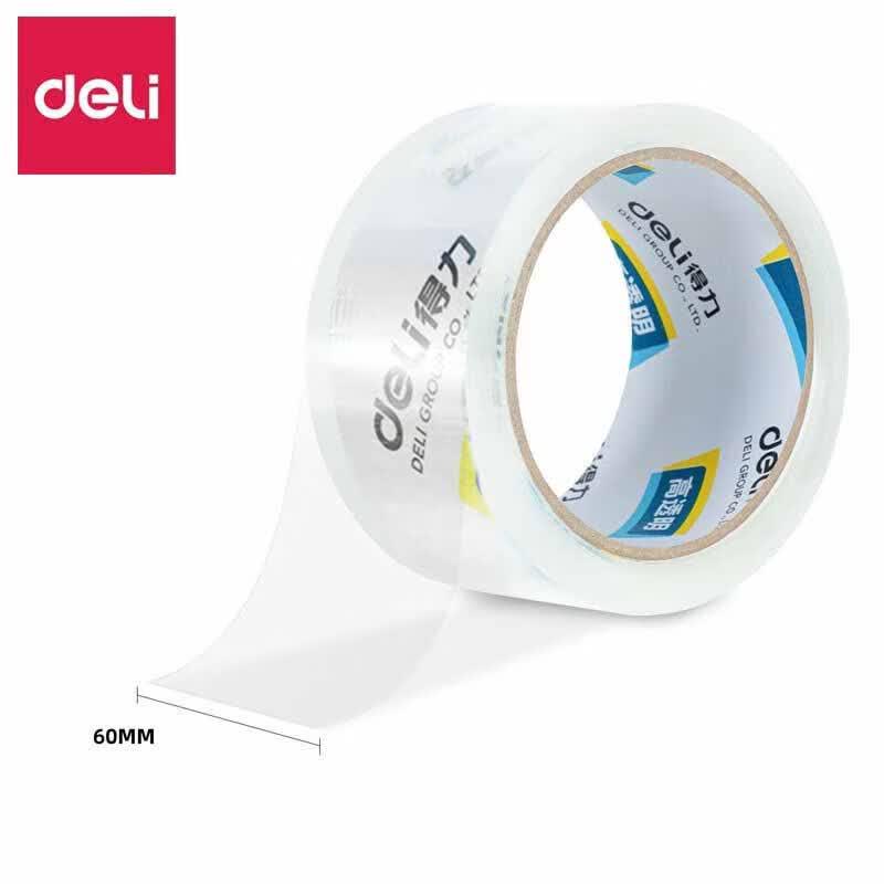 Deli 30323 Transparent Packaging Tape 60mm x 60 Yards