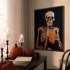 Halloween Gallery Spooky Ghost Poster Drinking Skeleton Art Print Scary Pumpkin Canvas Painting Wall Picture Living Room Decor