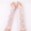 Elegant Long Lace Sexy Hook Finger Gloves Dress Arm Sleeves Floral Fingerless Gloves Wedding Party Costumes Accessories