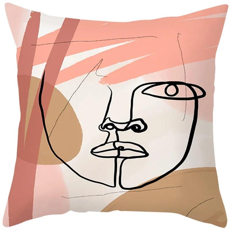 Morandi Nordic Simple Abstract Sofa Office Cushion Cover Pillowcase