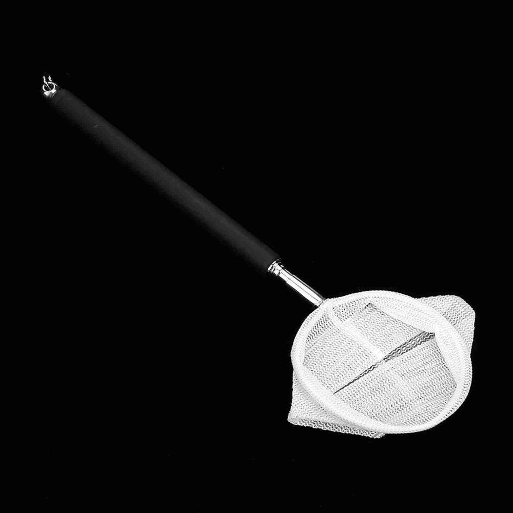 Stainless Steel Handle Adjustable Fishing Net Square Shape Extendable Handle Mini Fishing Net Blue Black Expandable Fishing Net