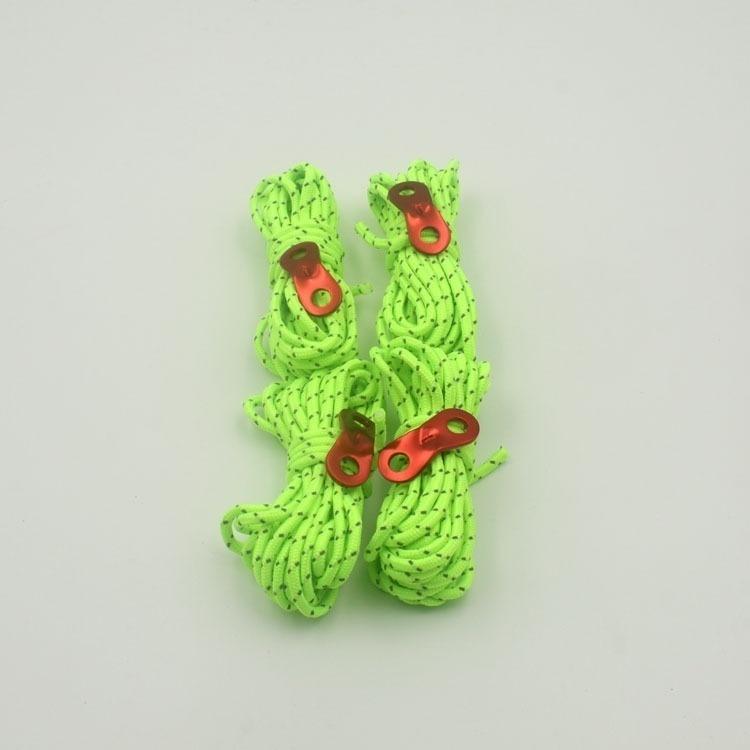 Portable 4*4meters Tent Ropes and 10pcs Ground Nails Set for Camping Tent