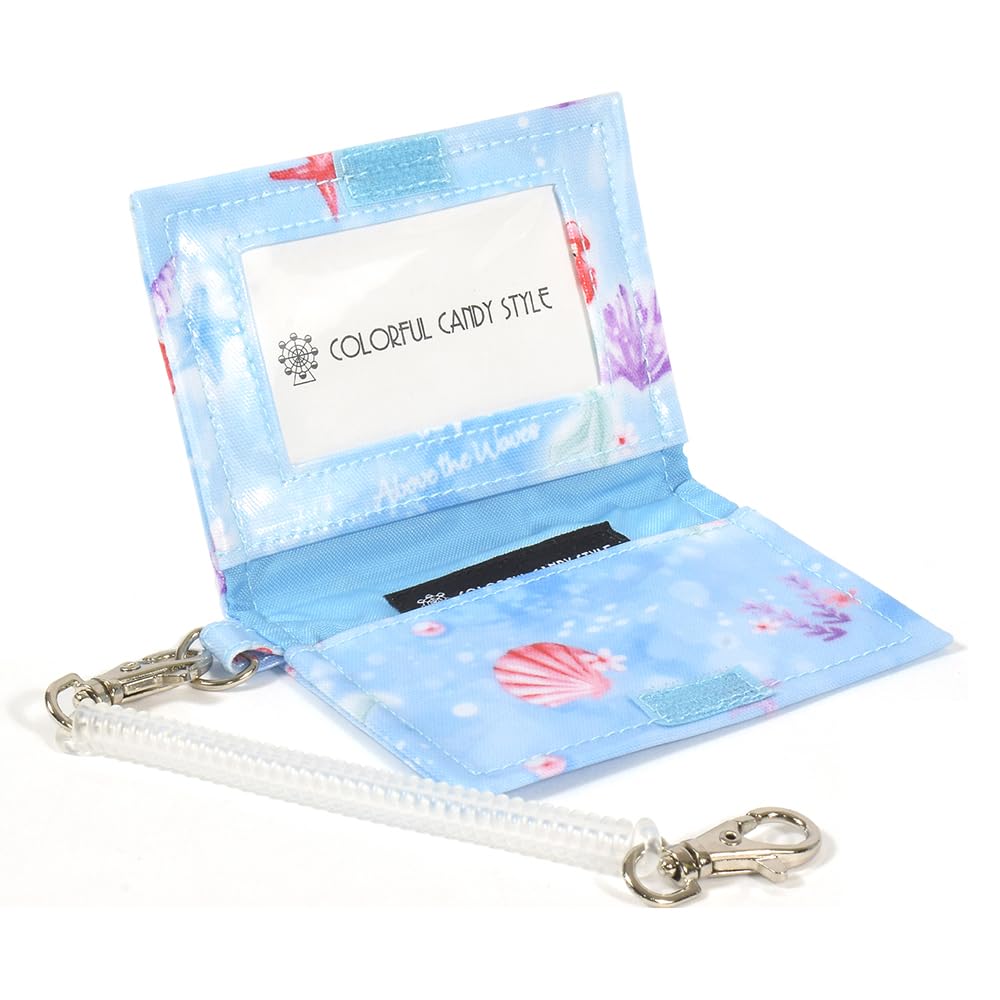 COLORFUL CANDY STYLE Disney Children's Pass Case with Train Coil Chain Hook, Bifold, Girls' Ariel THE LITTLE MERMAID, Princess Ariel, N5920000