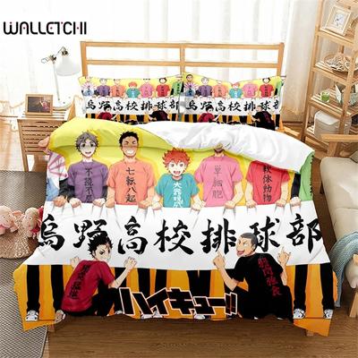 Set Biancheria da Letto Haikyuu Singolo Matrimoniale Queen King Size Ragazzo Pallavolo Set Letto Camera da Letto Adulti Stampa 3D Copripiumino Biancheria da Letto