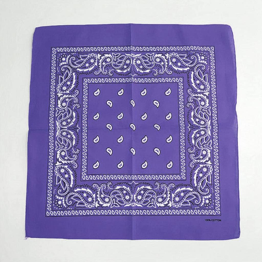 Trifong bandana purple paisley cotton 100% large cashew pattern 55cm x 55cm