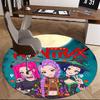 1pc HUNTRX Halloween Theme Round Carpet  Anime Cartoon Design Office Chair Mat, NonSlip Rug for Home
