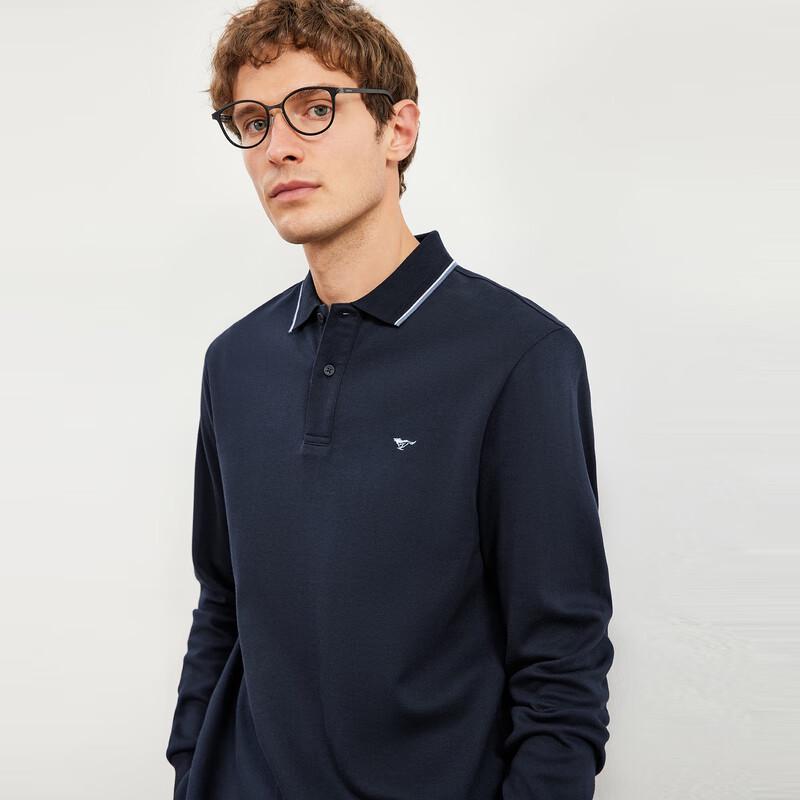 Qipiwang Men's Volcanic Rock Long-Sleeve Polo Shirt