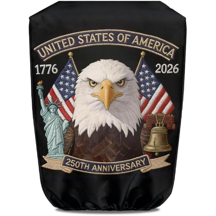 Electric Trailer Jack Cover,Eagle American Flag Camper Accessories for Travel Trailers,RV Jack Cover,Tongue Jack Cover for RV/Trailer/Camper Trailer 250th Anniversary-D