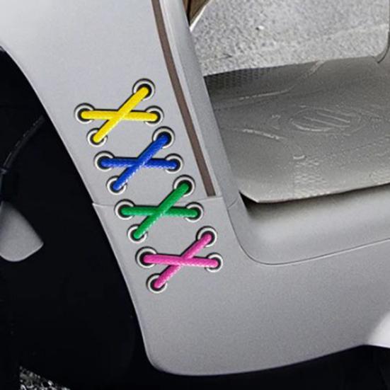 3D Realistic Shoelace Car Sticker Waterproof Sunproof Decals with Strong Adhesive for Scratch Cover for Cars Motorcycles