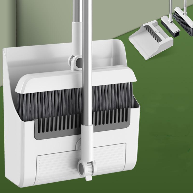 New 4-in-1 Multi-Functional Broom Dustpan and Floor Brush Set Thickened Broom with Non-Sticking Hair Cleaning Tool for Home