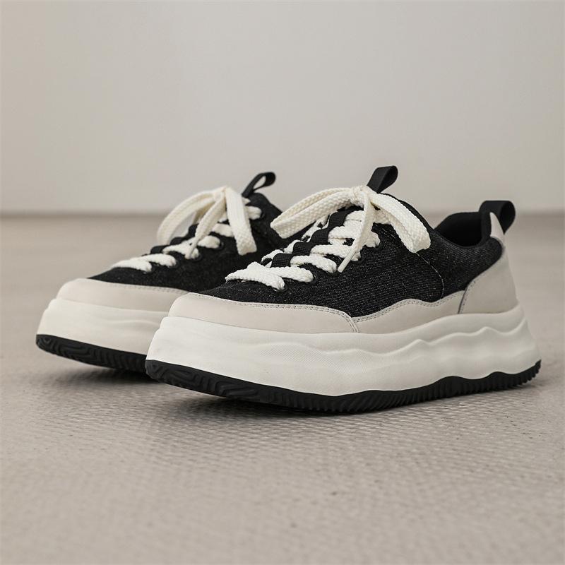 

Мужская обувь 2025 весна мужская подошва маффин универсальная белая обувь повседневная обувь мужская на толстой подошве увеличивающая рост мужская обувь для скейтбординга тренд 39